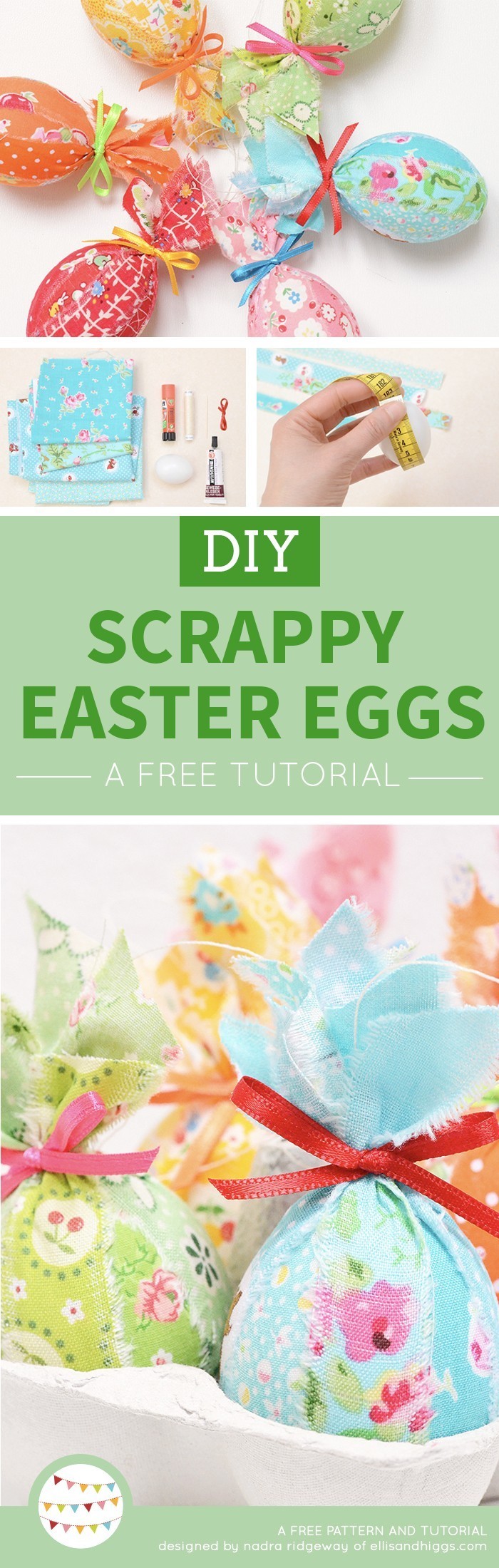 Ostereier Anhänger aus Stoff / Scrappy Fabric Easter Eggs