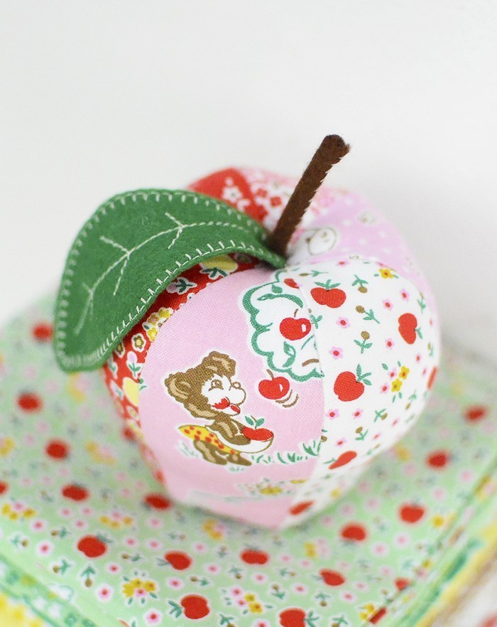 Apple Farm by Elea Lutz for Penny Rose Fabrics, Apple Pincushion Pattern by Kim Kruzich of Retro Mama