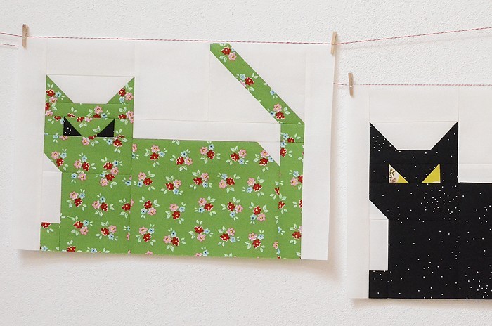  Creepy Critters Halloween Quilt - Cat Quilt Block