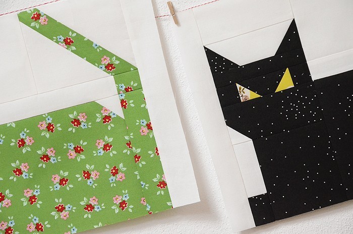  Creepy Critters Halloween Quilt - Cat Quilt Block