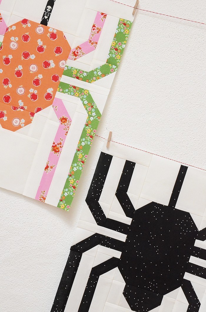 Creepy Critters Halloween Quilt - Spider Quilt Block