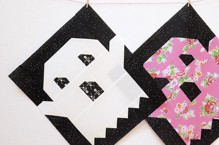  Creepy Critters Halloween Quilt - Ghost Quilt Block