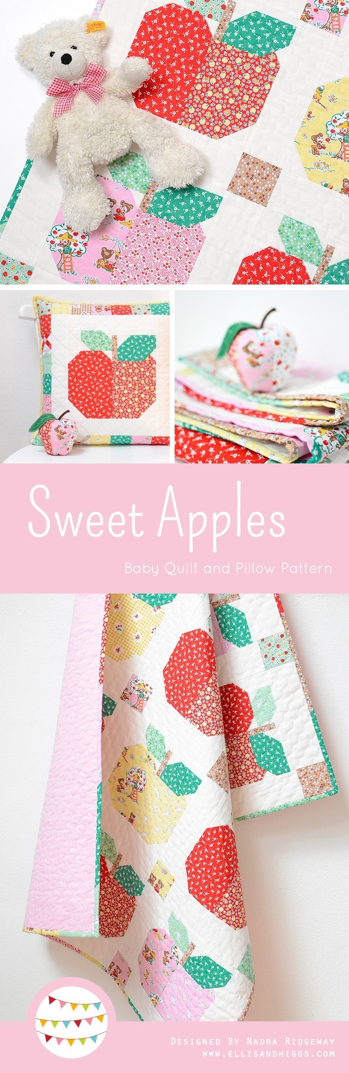 Sweet Apples Baby Quilt and Pillow Pattern by Nadra Ridgeway