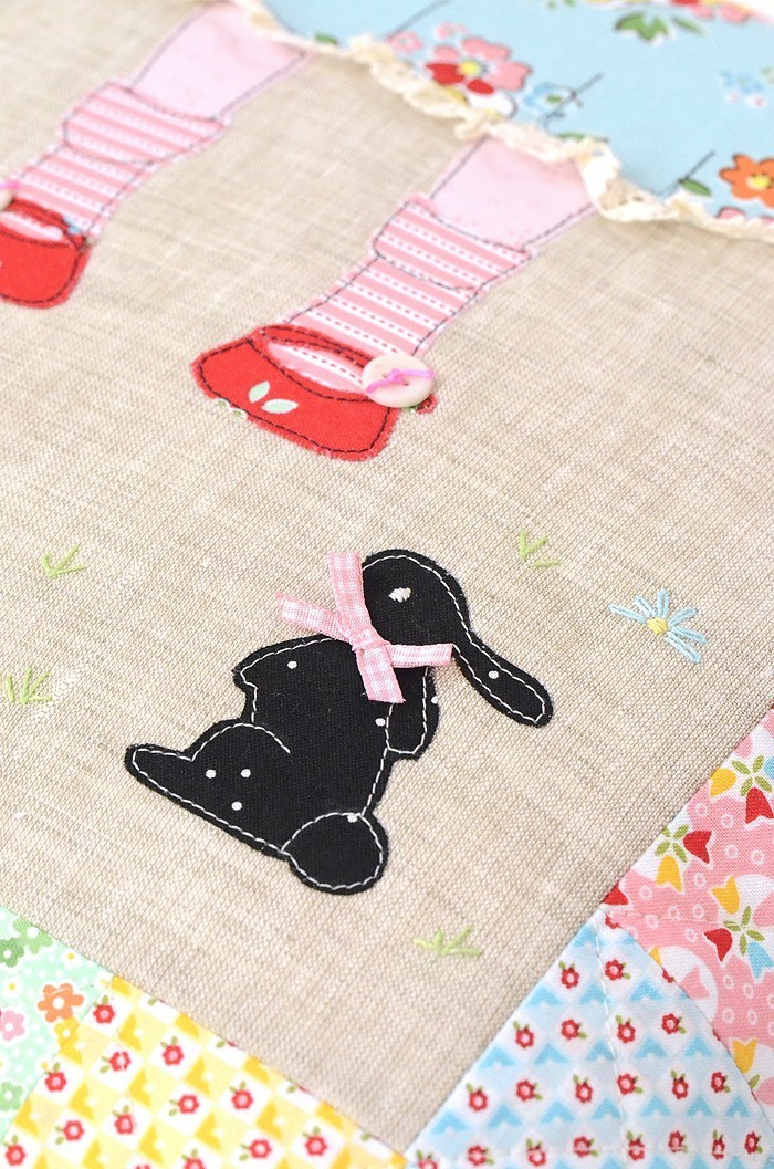 Bonjour Cushion made with Backyard Roses and Bloom and Bliss by Nadra Ridgeway