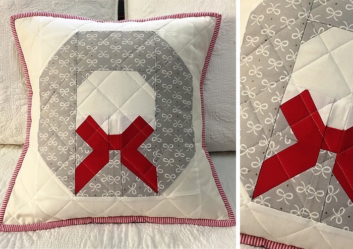 Christmas Wreath Pillow Pattern by Nadra Ridgeway of ellis & higgs