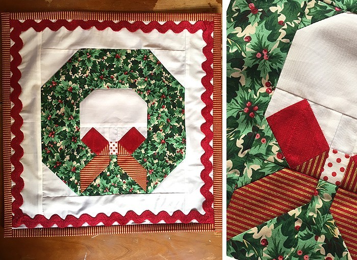 Christmas Wreath Pillow Pattern by Nadra Ridgeway of ellis & higgs