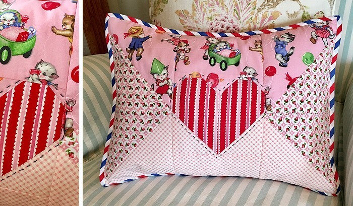 Quilted Love Letter Pillow by Nadra Ridgeway of ellis & higgs