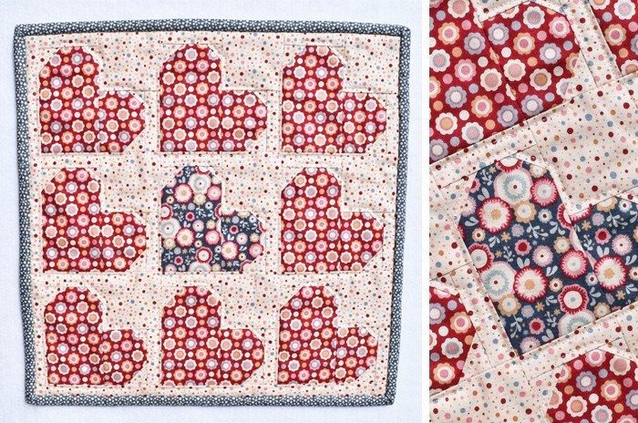 Tiny Hearts Mini Quilt Pattern by Nadra Ridgeway of ellis & higgs