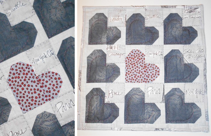 Tiny Hearts Mini Quilt Pattern by Nadra Ridgeway of ellis & higgs