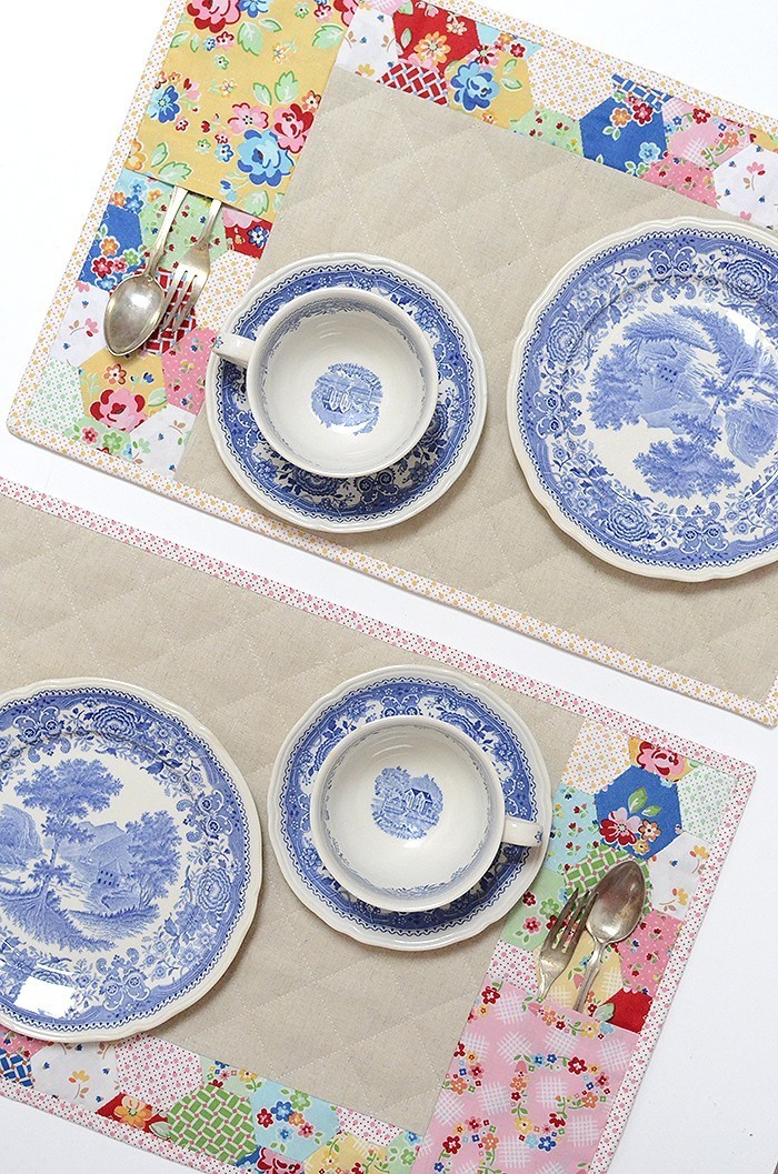 English Paper Piecing - Placemat made from Arbor Blossom by Nadra Ridgeway