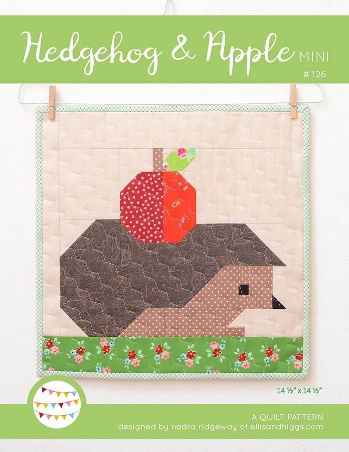 Hedgehog Mini Quilt Pattern by Nadra Ridgeway of ellis & higgs