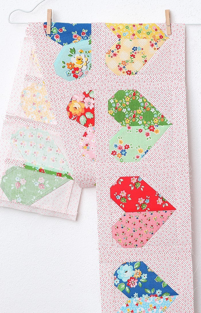 6 Köpfe 12 Blöcke - Januar: Herz Quilt Block von Nadra Ridgeway von ellis & higgs