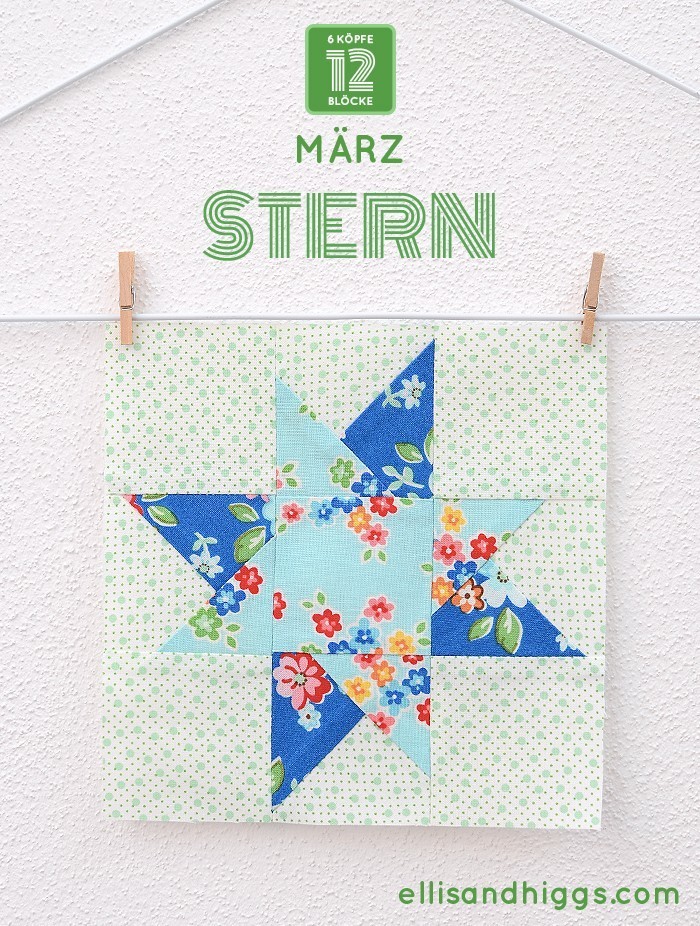 6 Köpfe 12 Blöcke - März: Stern Quilt Block von Nadra Ridgeway von ellis & higgs
