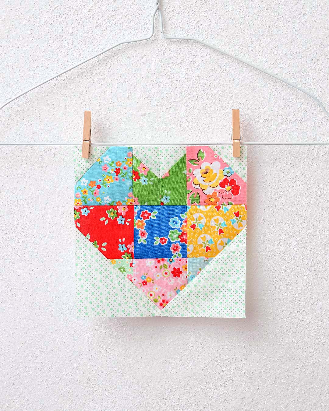 Spelling Bee Sew Along Small Heart Quilt Block by Nadra Ridgeway of ellis & higgs
