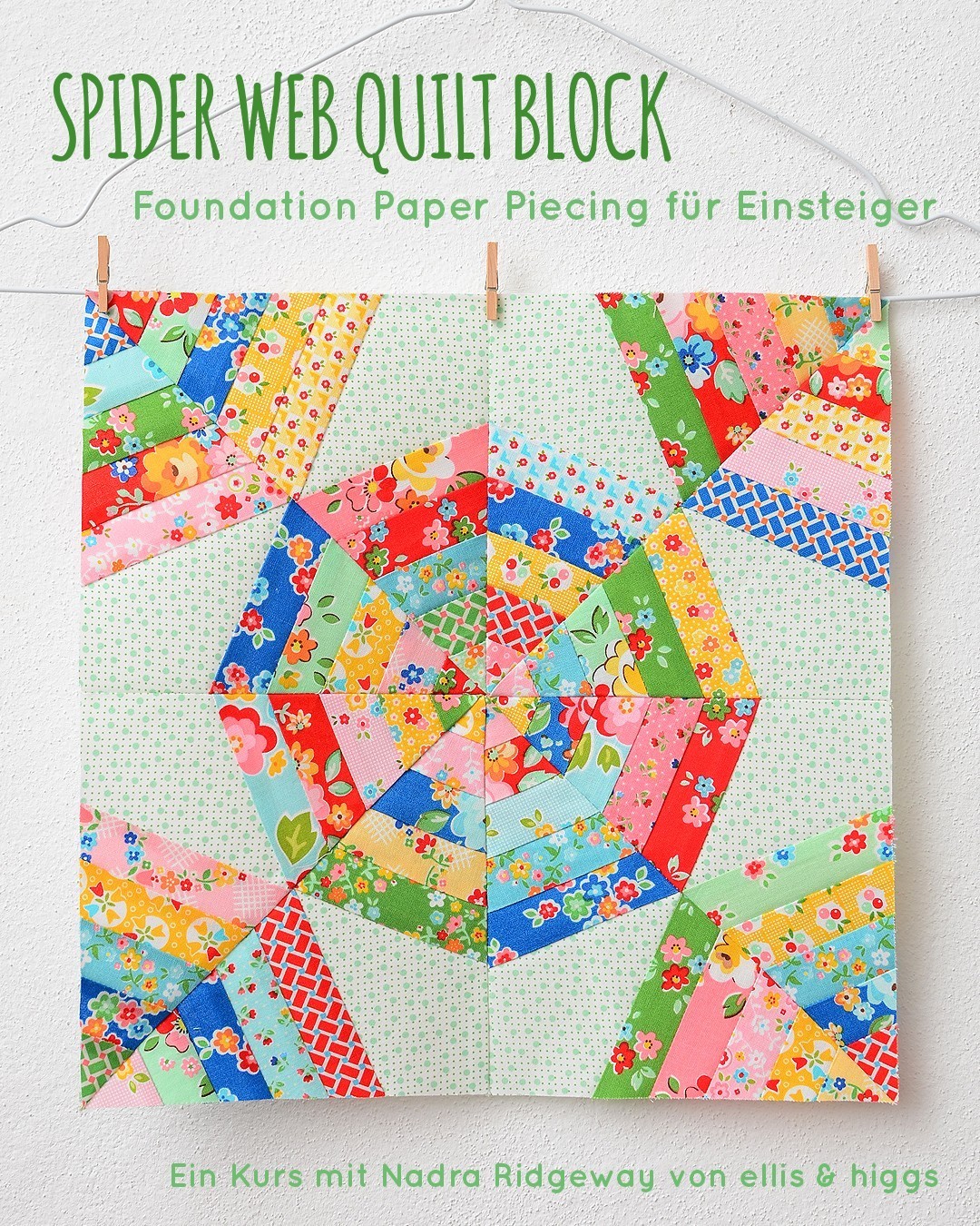 Spider Web Quilt Block - Foundation Paper Piecing fuer Ensteiger