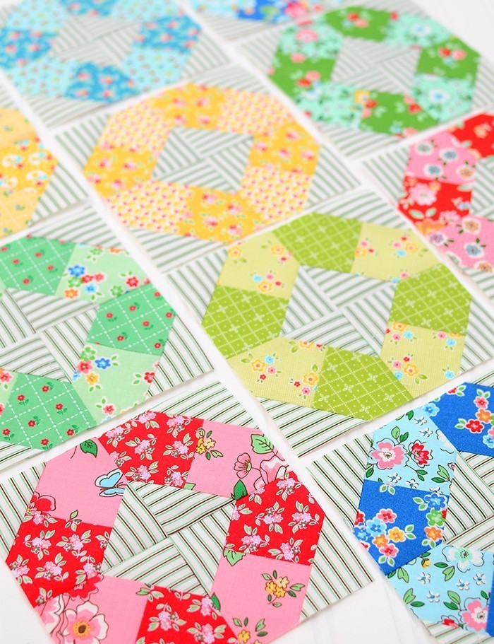 6 Koepfe 12 Bloecke August Life Saver Quilt Block Tutorial von Nadra Ridgeway, ellis & higgs