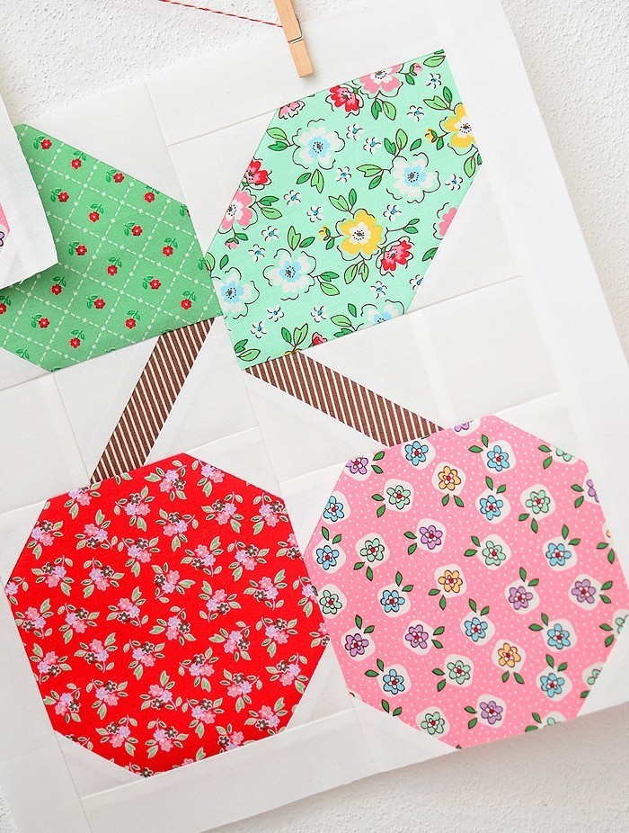 Cherry Quilt Block Pattern by Nadra Ridgeway of ellis & higgs