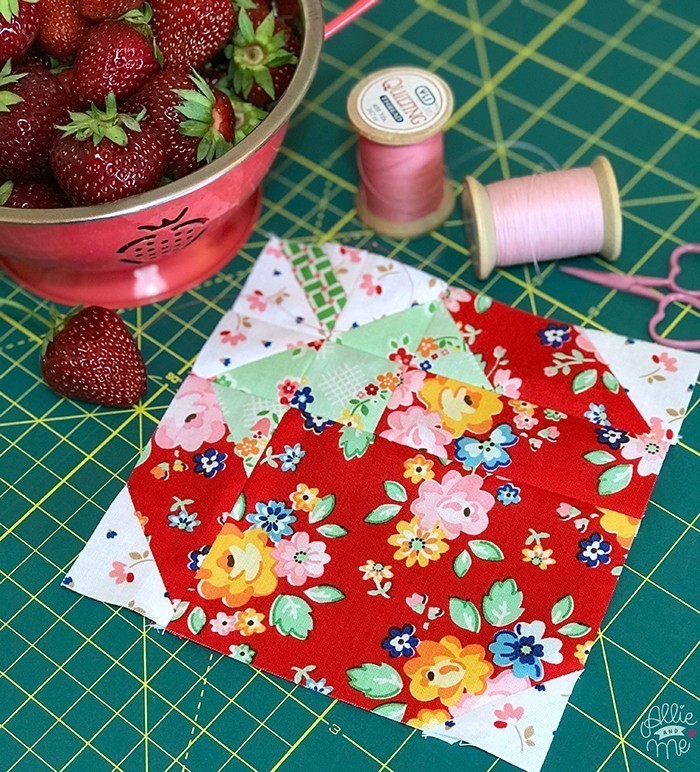 Strawberry Quilt Block Pattern by Nadra Ridgeway of ellis & higgs