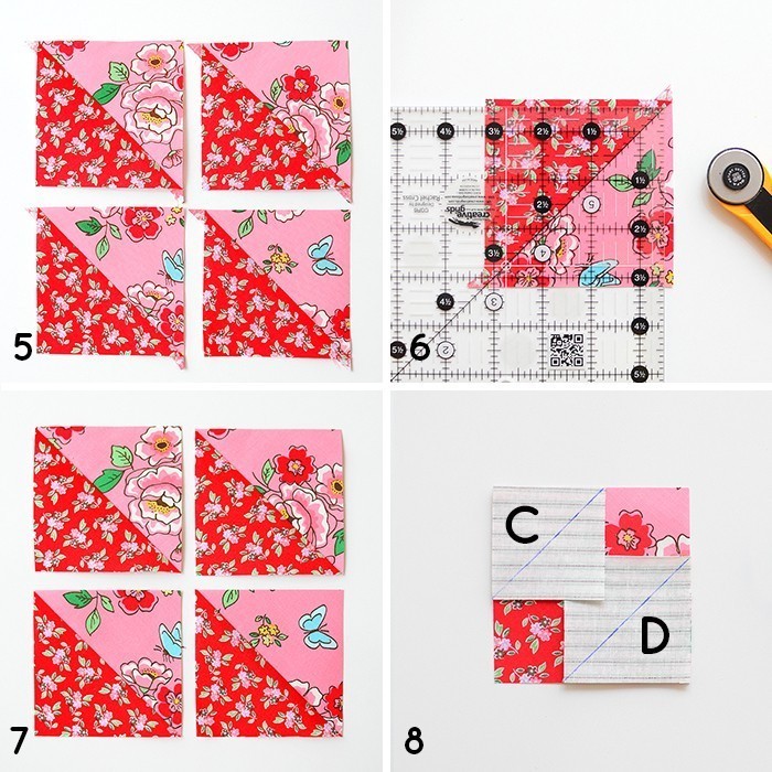 6 Koepfe 12 Bloecke August Life Saver Quilt Block Tutorial von Nadra Ridgeway, ellis & higgs