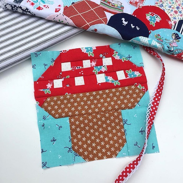 Mushroom Quilt Block Pattern by Nadra Ridgeway of ellis & higgs