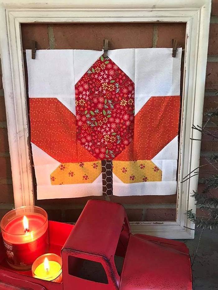 Maple Leaf Quilt Block Pattern by Nadra Ridgeway of ellis & higgs
