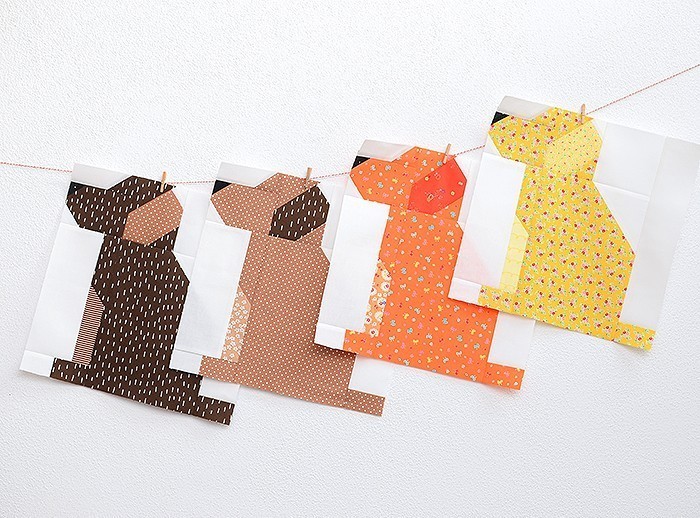 Fall Sampler Quilt Sew Along - Dog Quilt Block