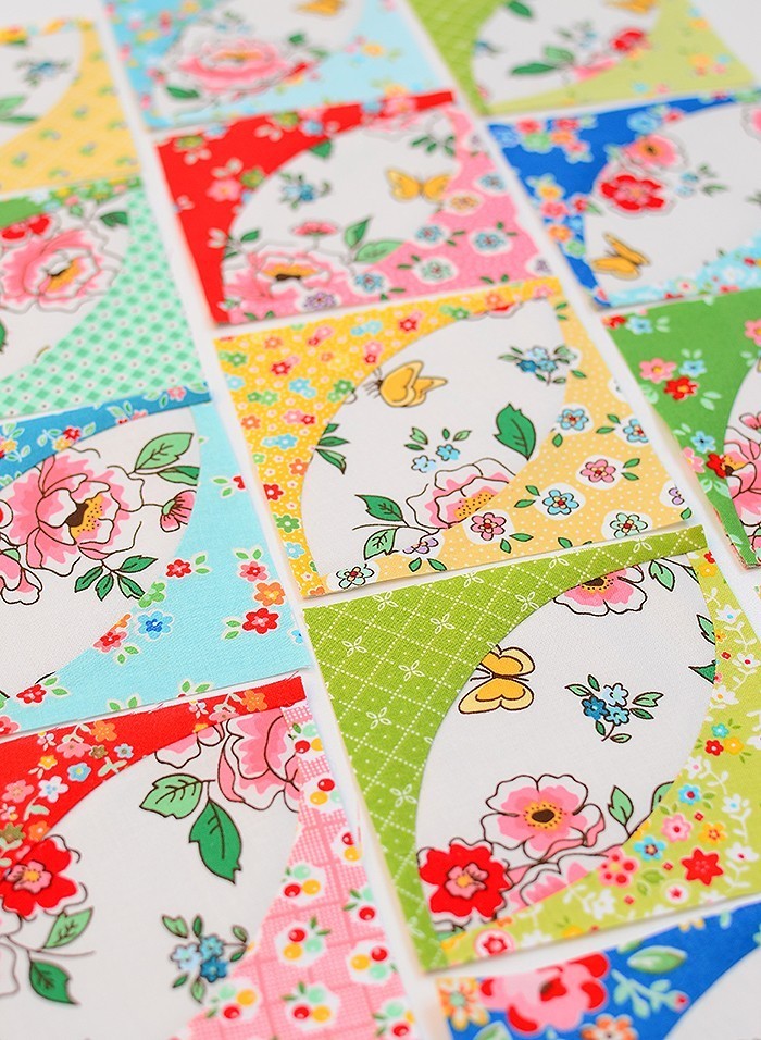 6 Koepfe 12 Bloecke November Orange Peel Quilt Block