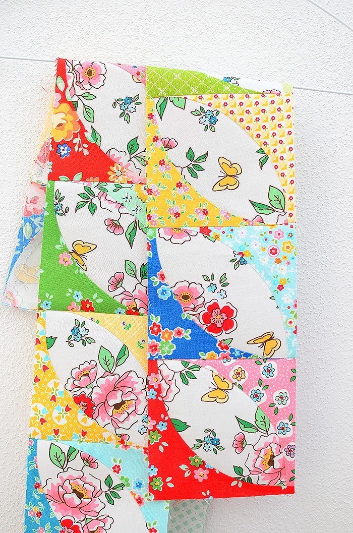 6 Koepfe 12 Bloecke November Orange Peel Quilt Block