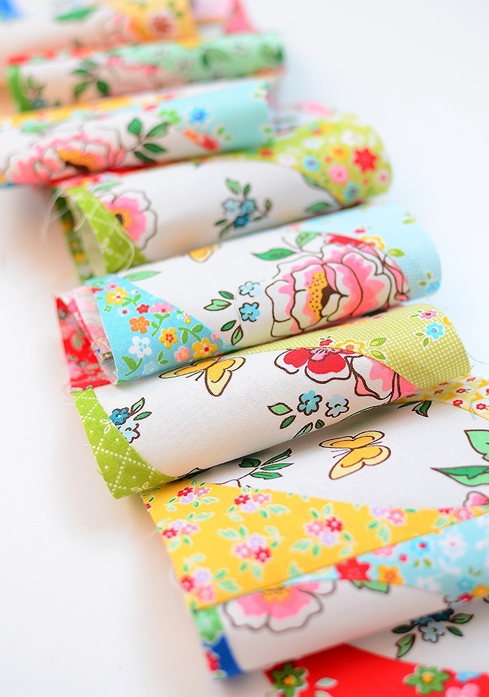 6 Koepfe 12 Bloecke November Orange Peel Quilt Block