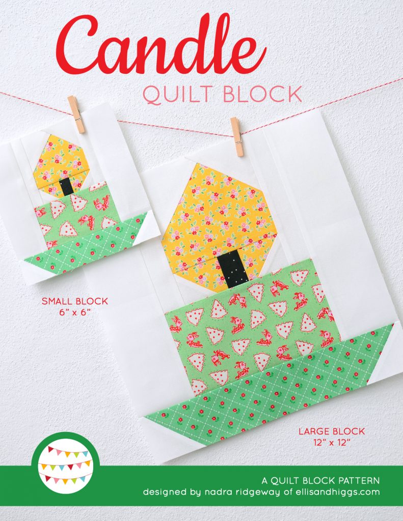 Candle Quilt Block Pattern - Christmas Quilt Pattern