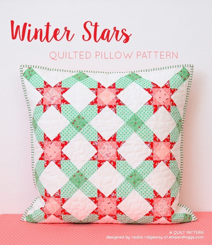 Winter Stars Pillow Mini Quilt Pattern - Christmas Quilt Pattern