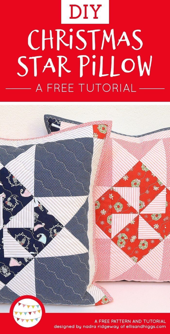 Free DIY Christmas Tutorials - Star Quilt Pillow