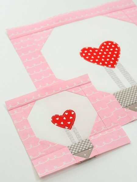 Heart Bulb Quilt Block - Valentine's Day Quilt Pattern