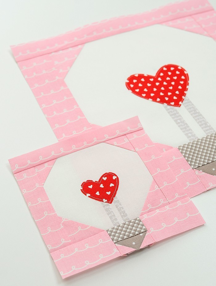 Heart Bulb Quilt Block - Valentine's Day Quilt Pattern Heart Bulb Quilt Block - Valentine's Day Quilt Pattern