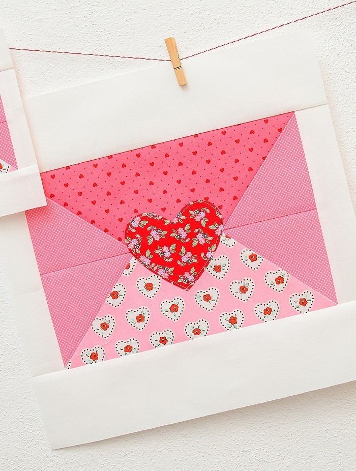Love Note Quilt Block - Valentine's Day Quilt Pattern