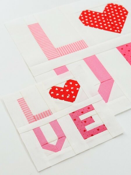 Love Sign Quilt Block - Valentine's Day Quilt Pattern