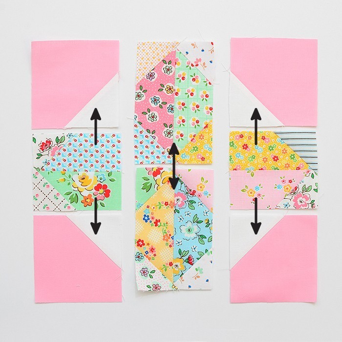 6 Köpfe 12 Blöcke 2019 - Propeller Quilt Block Tutorial