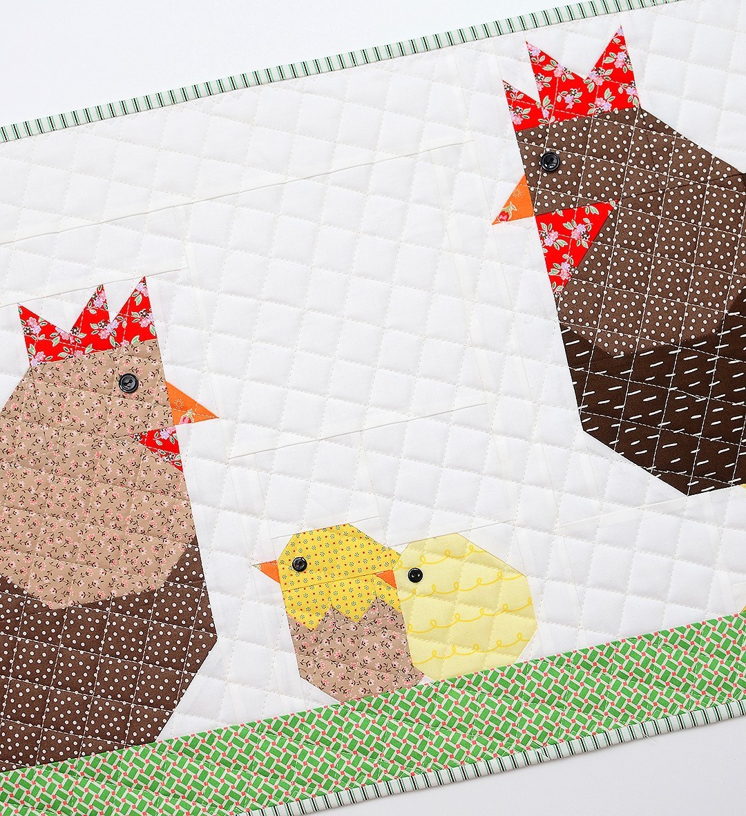 Chicken Family Easter Quilt Table Runner Tutorial