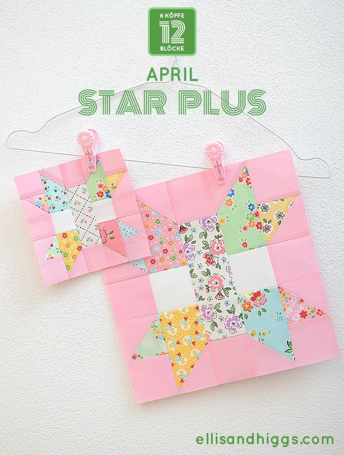 6 Köpfe 12 Blöcke 2019 - Star Plus Quilt Block