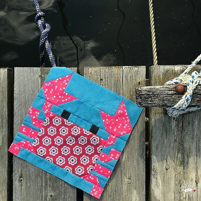 Crab quilt block pattern