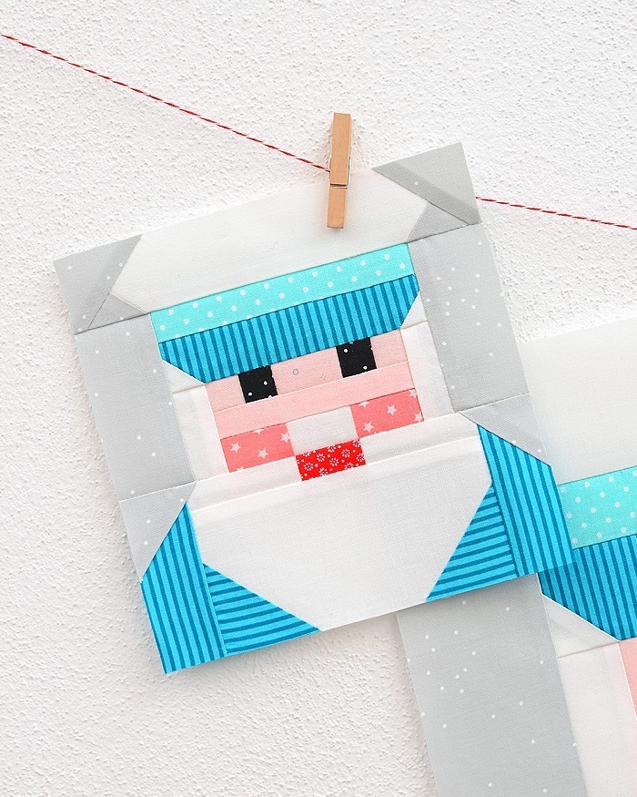 6 Inch Captain quilt block hanging on a wall