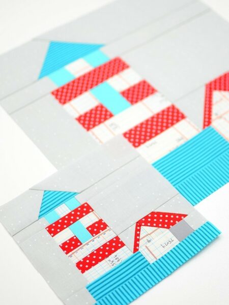 Lighthouse quilt block in two sizes
