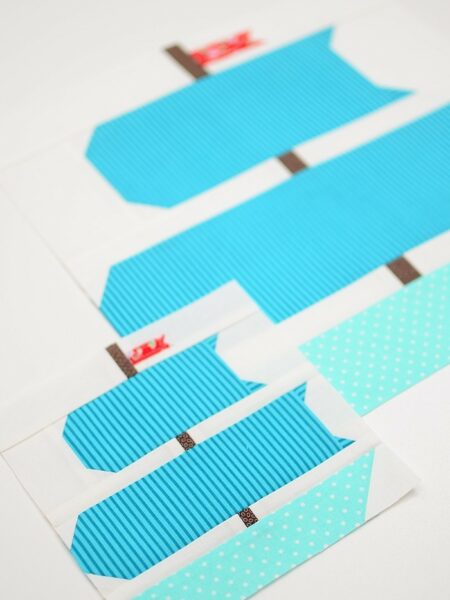 Sail boat quilt block in two sizes