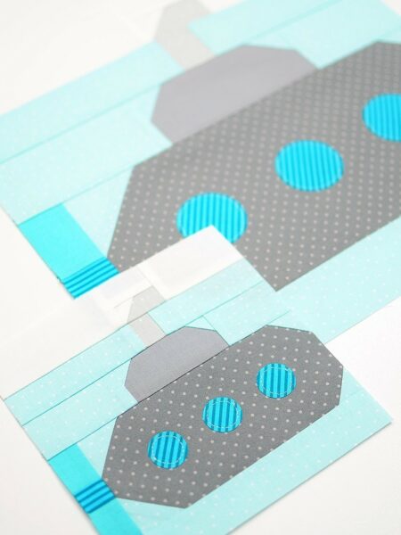 Submarine quilt block in two sizes