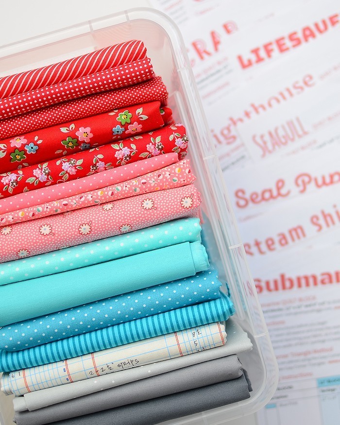 Fabric pull for nautical quilt block patterns