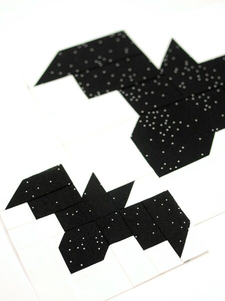 Bat quilt block in two sizes