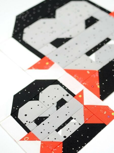 Dracula quilt block in two sizes