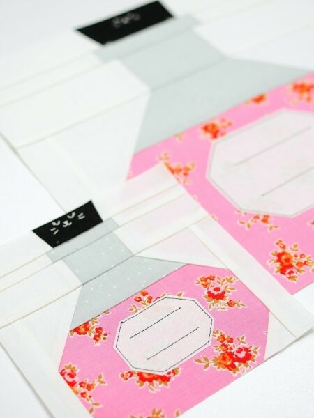 Potion Bottle quilt block in two sizes