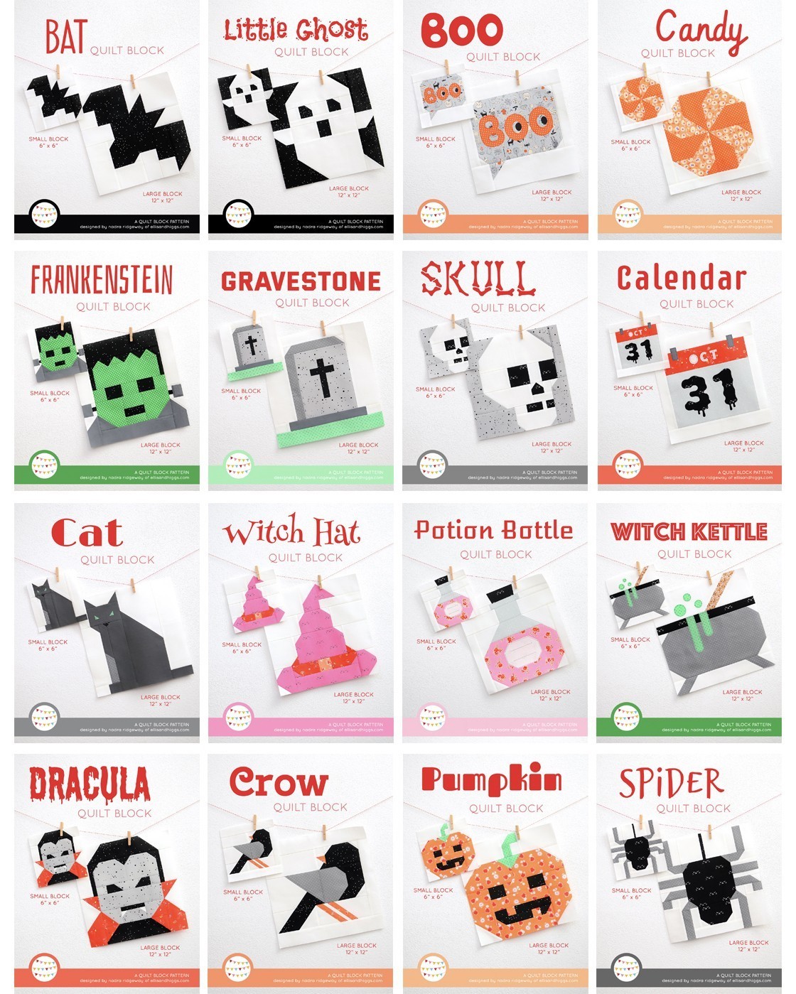 Sixteen Halloween quilt patterns