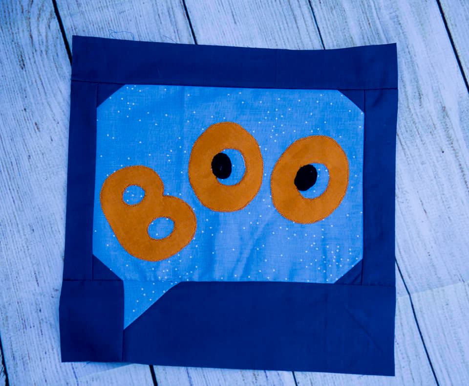 Boo quilt block